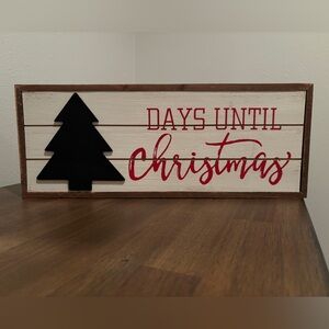 Black and Red Christmas Countdown Sign